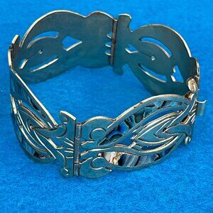 BraceletVintage Sterling Silver Mexico Taxco Abalone Clamper Bracelet